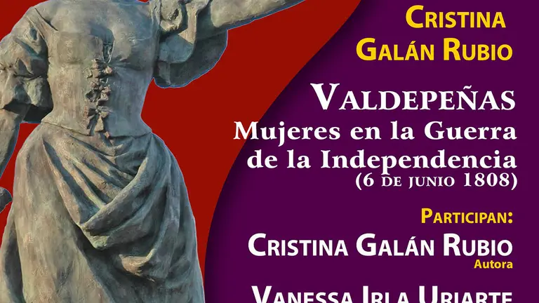 Cartel de la presentaci&oacute;n del libro de Cristina Gal&aacute;n en Valdepe&ntilde;as