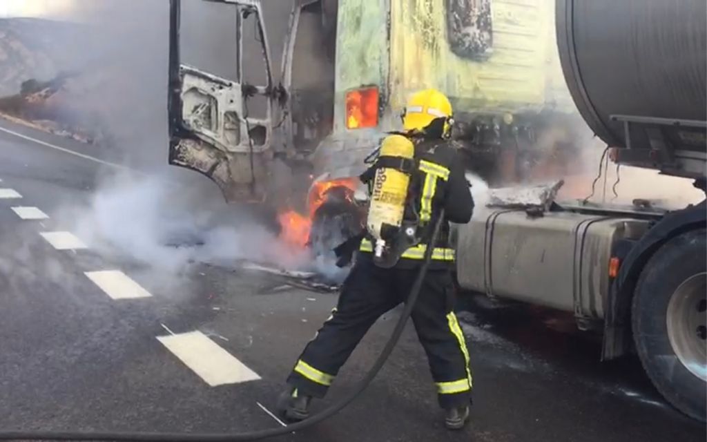 Incendio camión