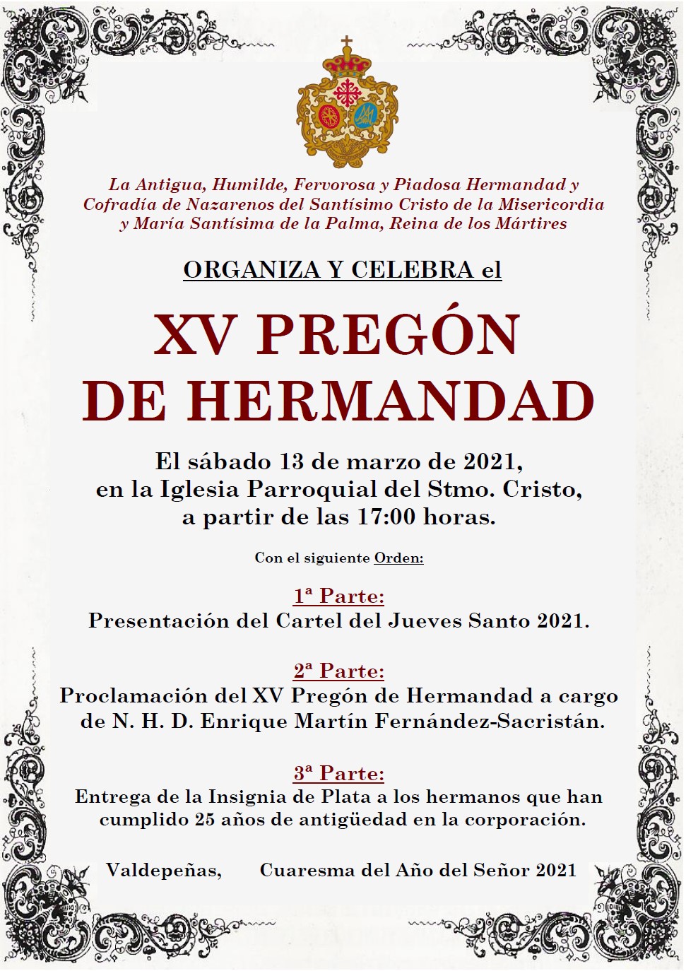 Cartel XV Pregón de Hermandad