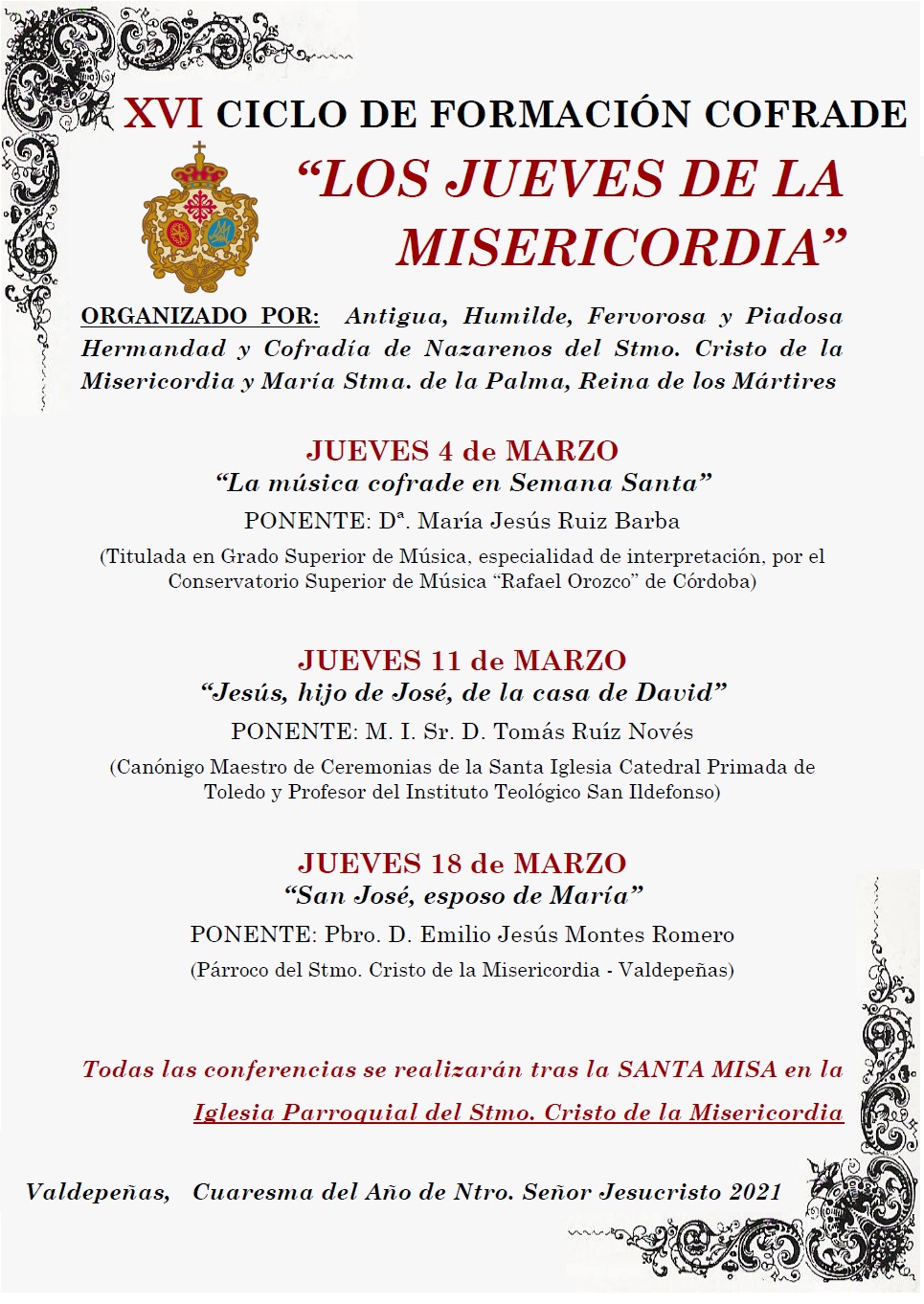 XVI Ciclo de Formación Cofrade 2021