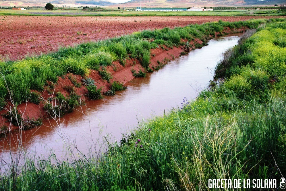 Río Azuer en la zona de 'El Paso'- Al fondo, San Carlos del Valle