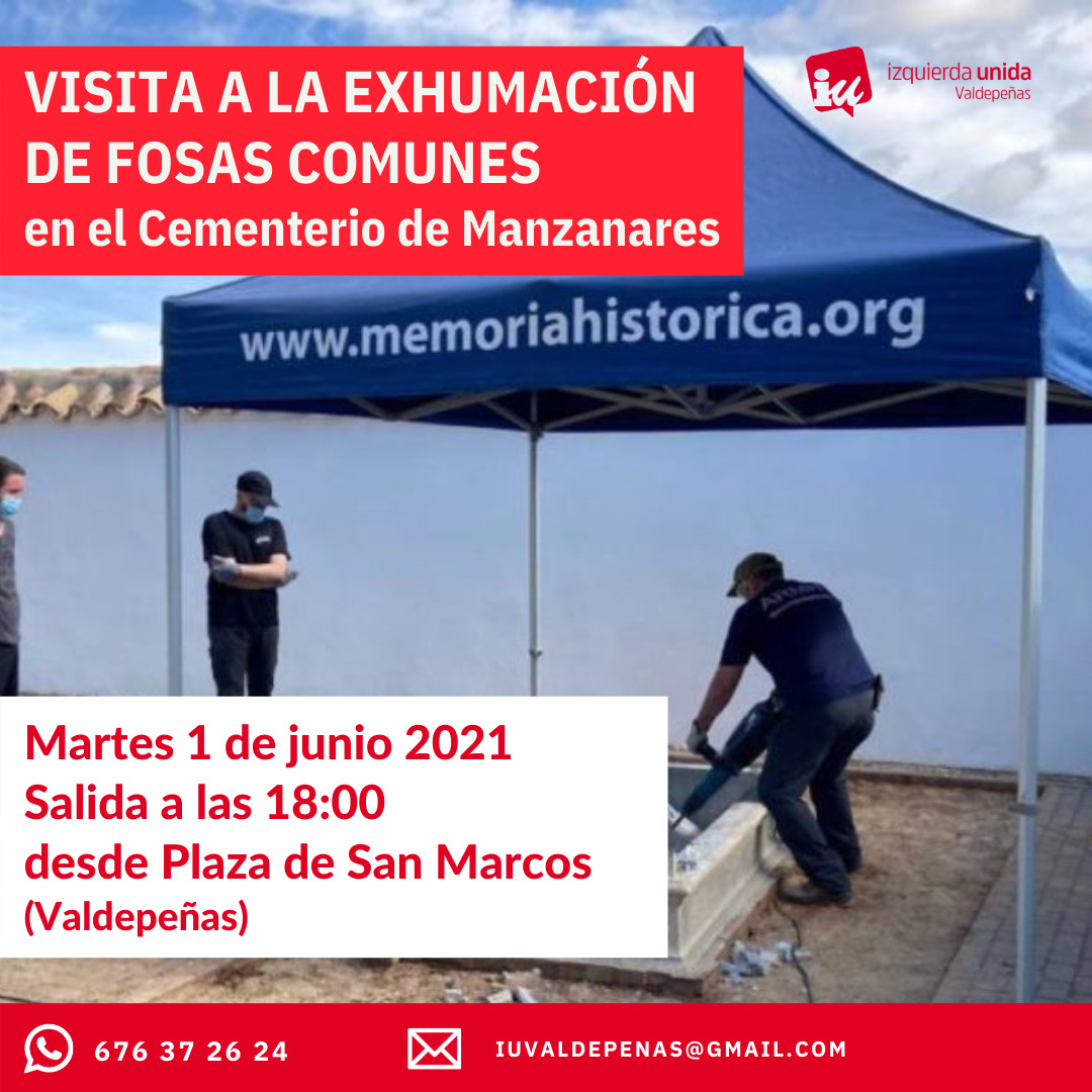 IU Valdepeñas visita los trabajos de exhumación de Manzanares