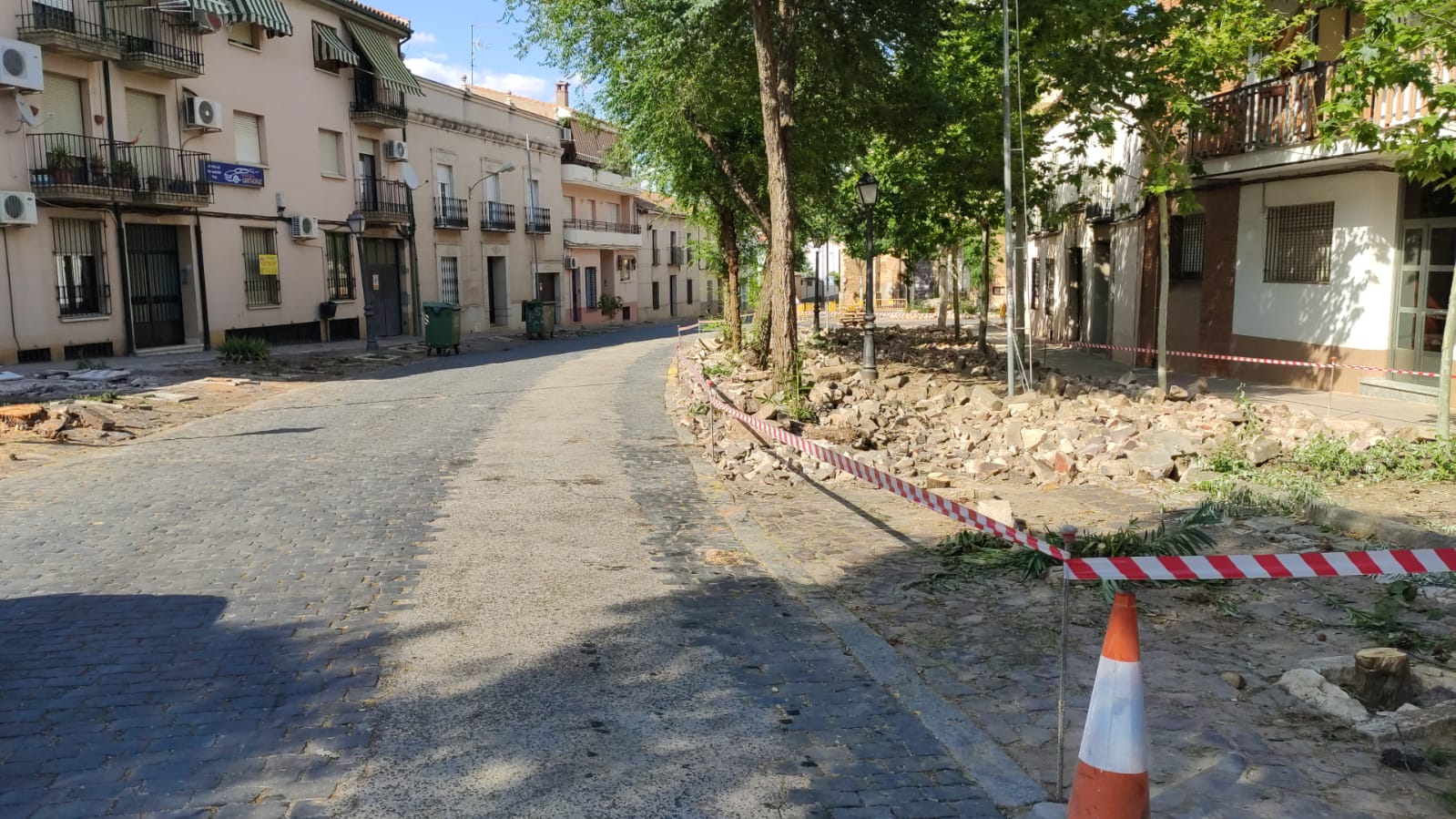 Obras avenida Pio XII de Santa Cruz de Mudela