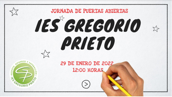 Cartel de jornada de puertas abiertas IES Gregorio Prieto