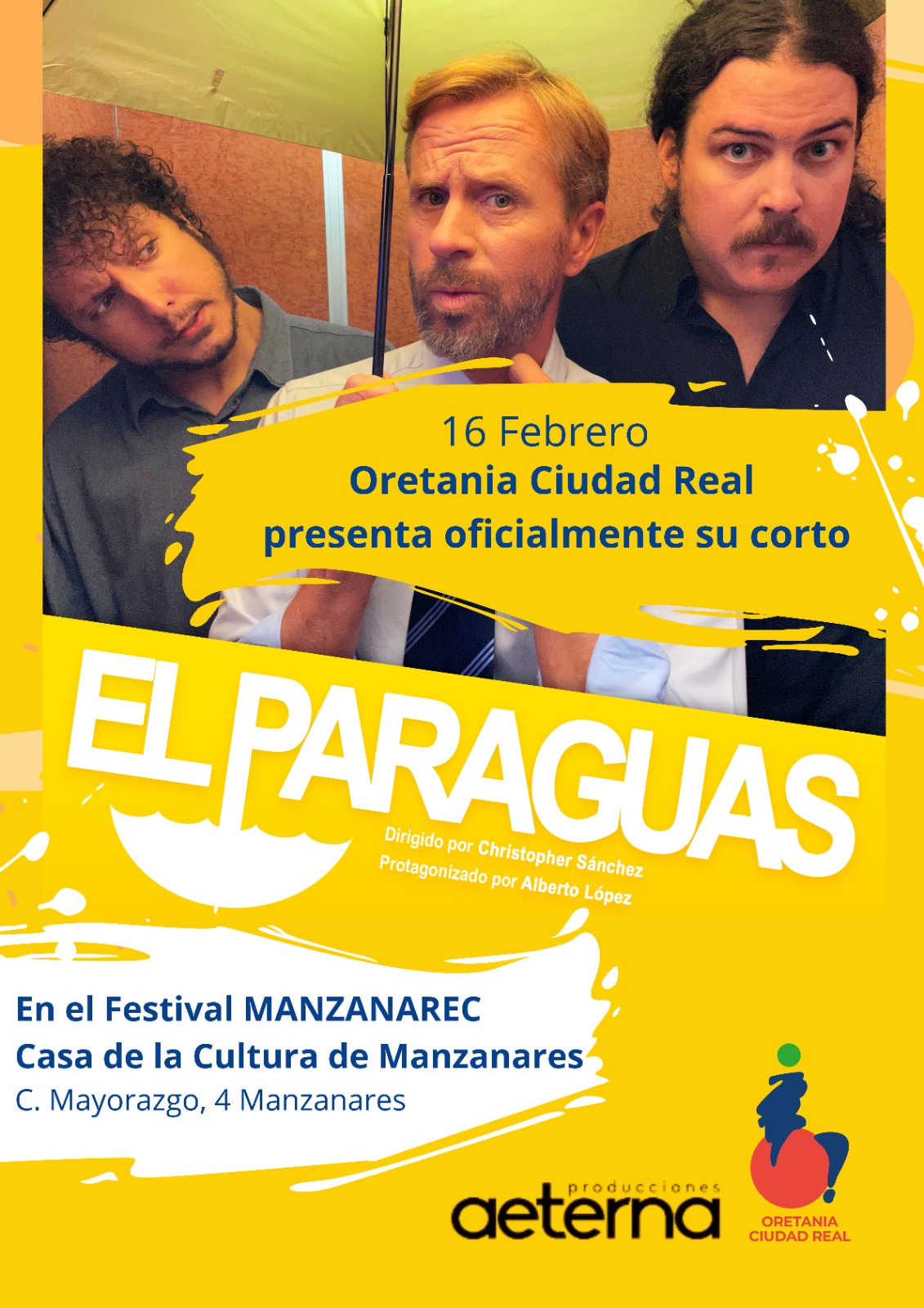 Cartel del cortometraje "El paraguas"