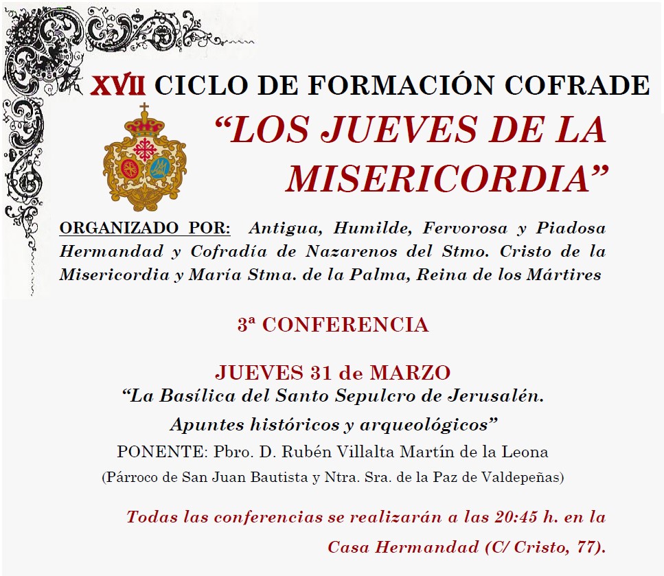 3ª conferencia XVII Ciclo de Formación Cofrade 2022