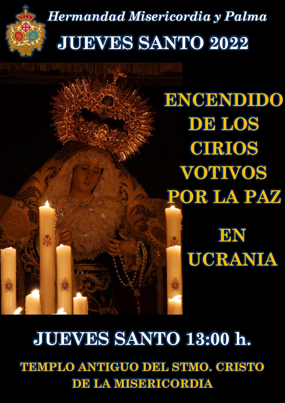 Cartel Encendido de los cirios votivos por la paz