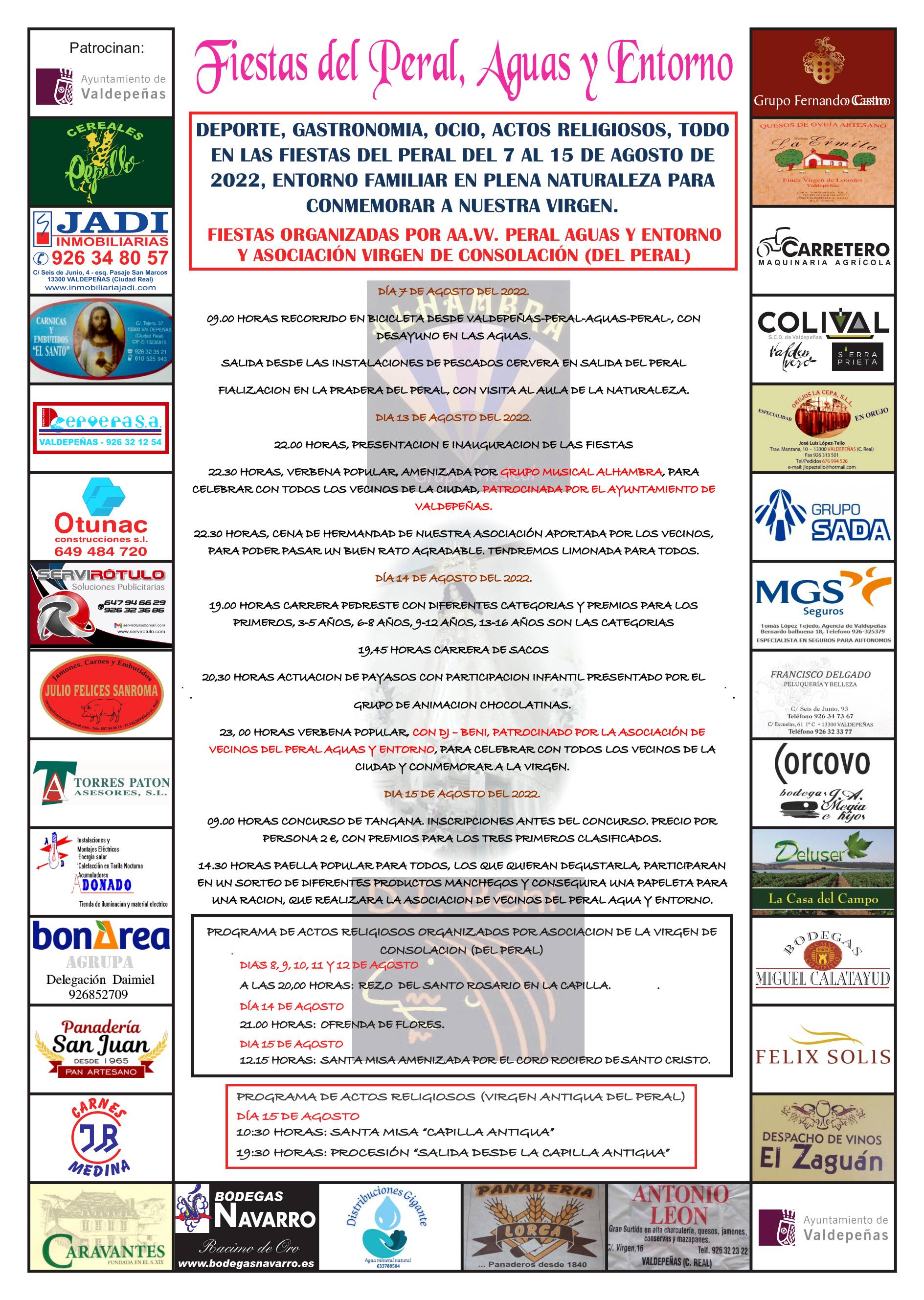 Programación de las Fiestas del Peral