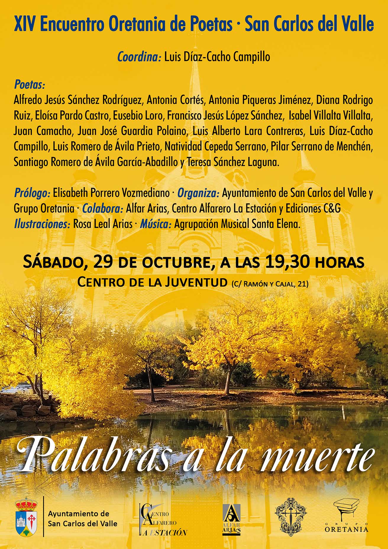 Cartel del XIV Encuentro Oretania de Poetas 'Palabras a la muerte' en San Carlos del Valle
