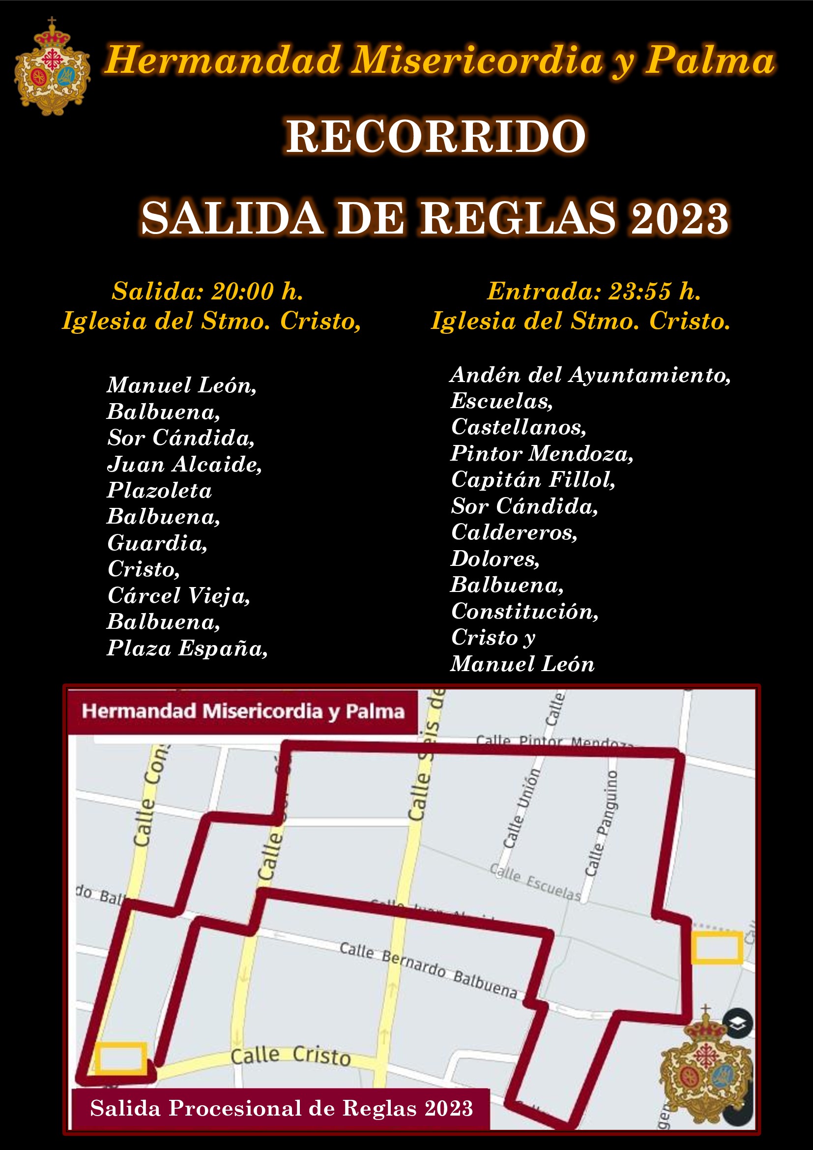 Recorrido Salida Procesional de Reglas 2023