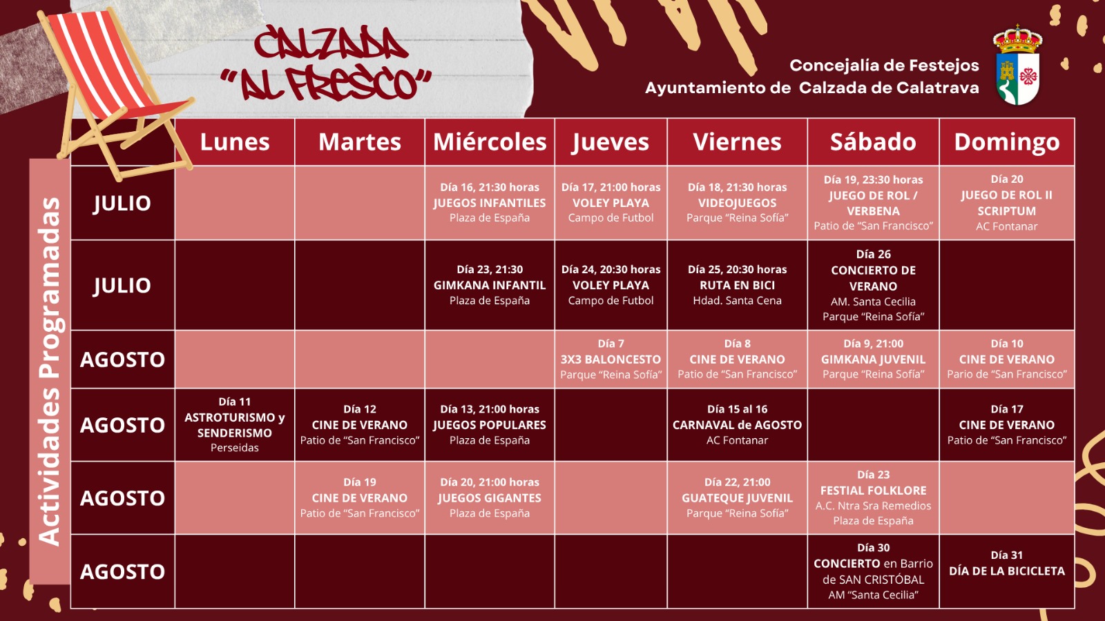 Programación 'Calzada al fresco' 2025