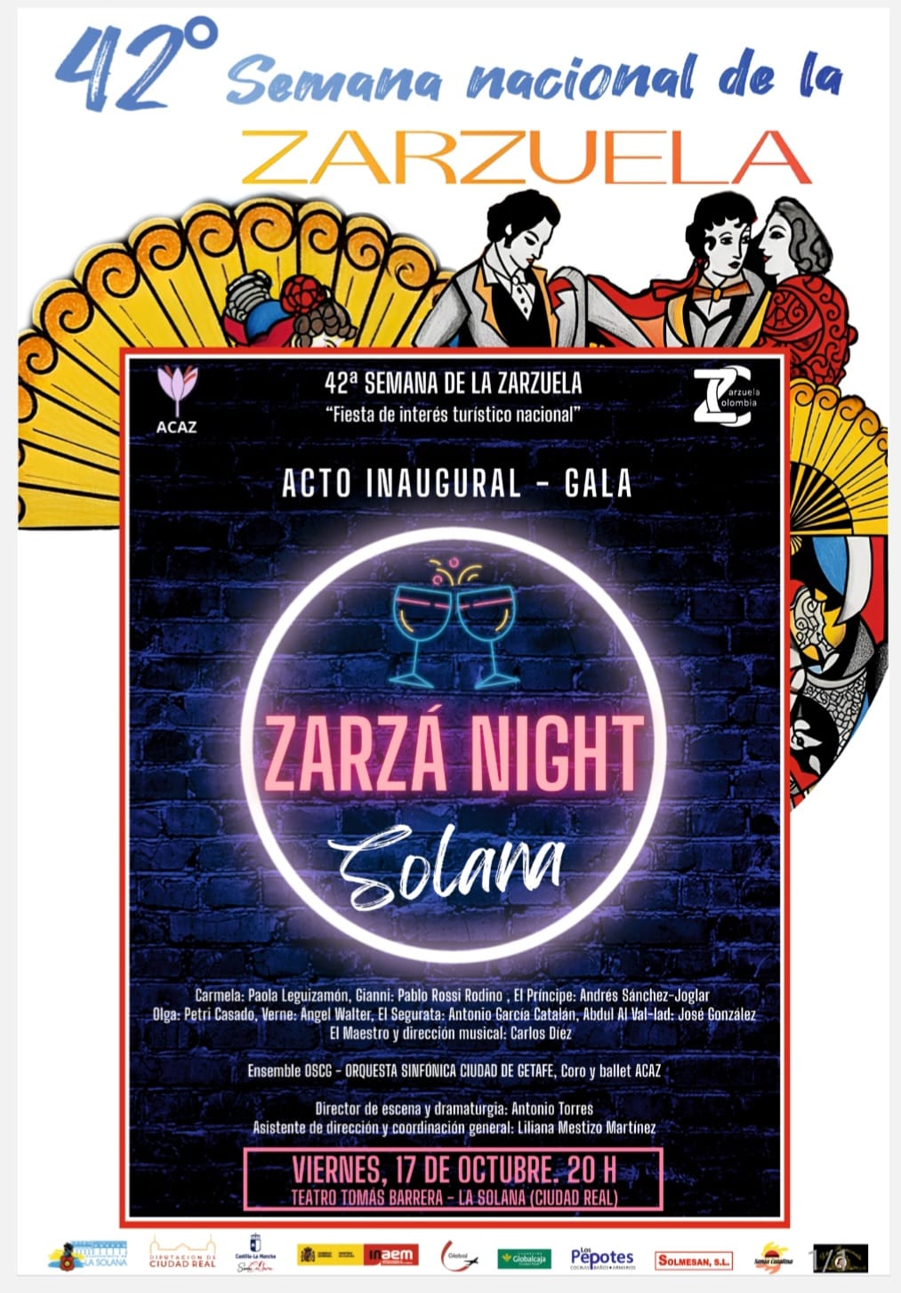 Cartel de Zarza Night espectaculo inaugural