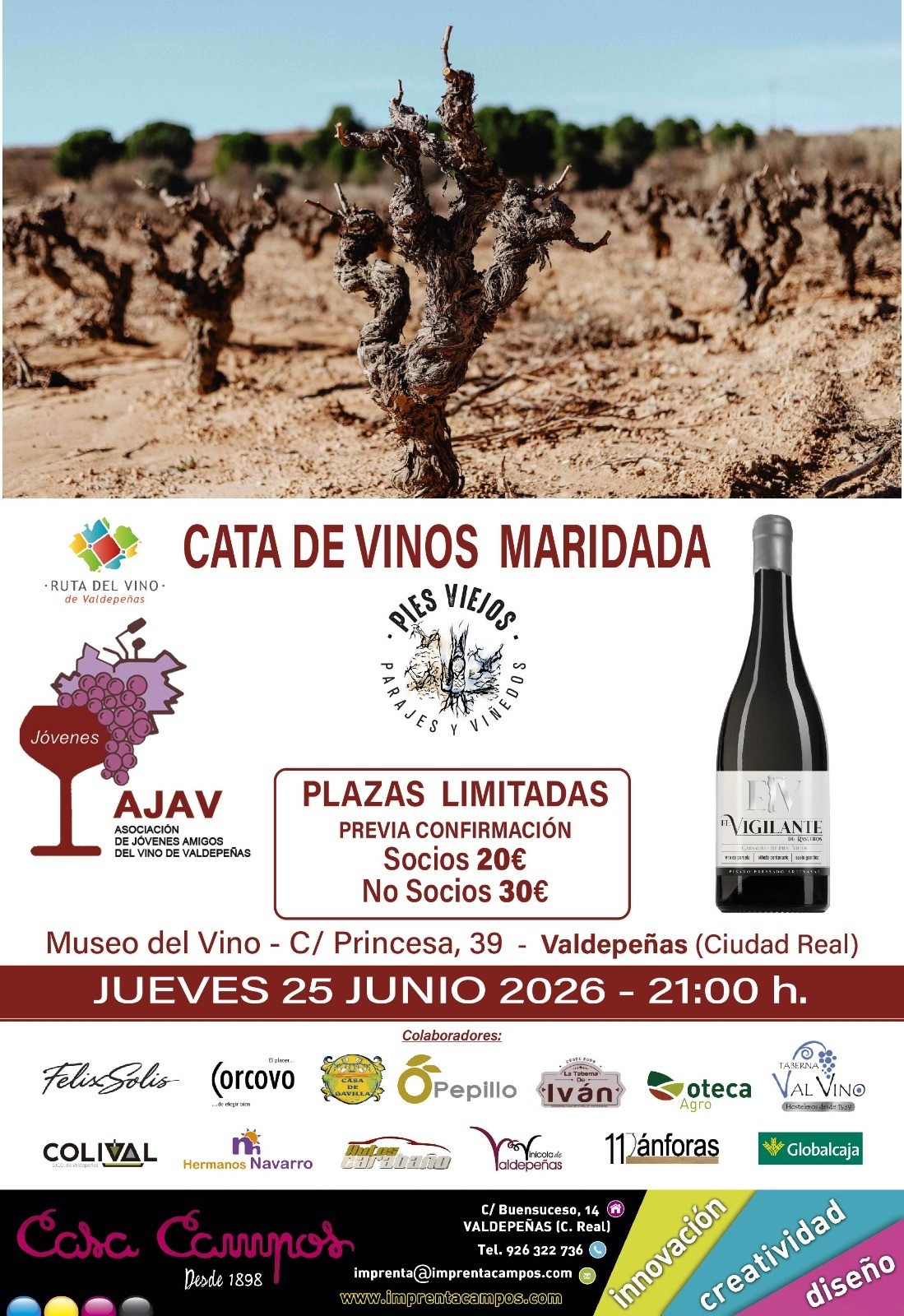 Cartel Cata Jóvenes Amigos del Vino